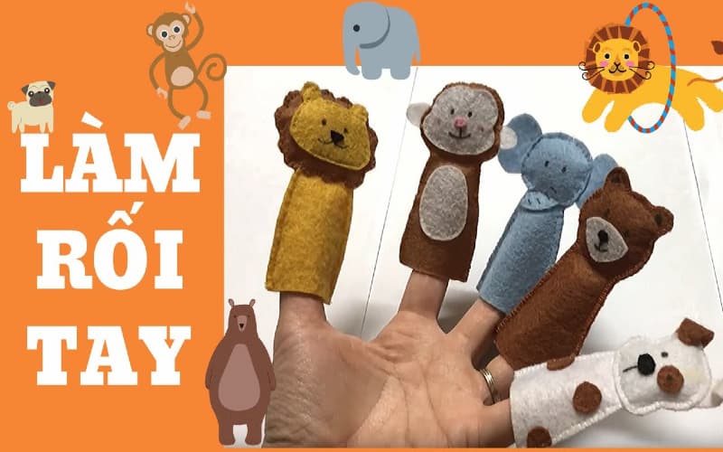 Rối tay rất đơn giản nên ba mẹ có thể tự làm cho bé chơi. (Ảnh: Sưu tầm Internet)