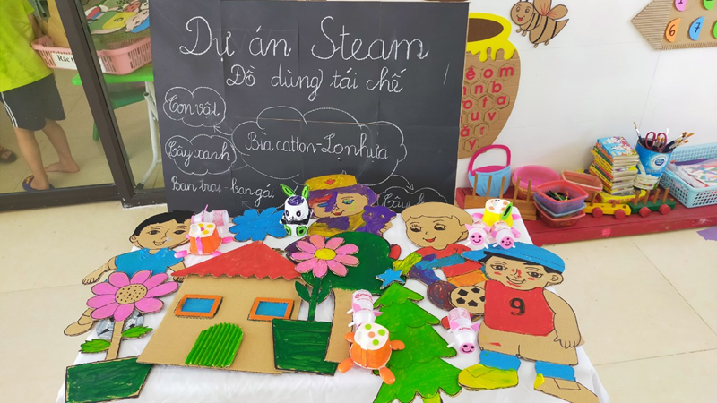 Dự án STEAM mầm non chủ đề “Chất liệu”. (Ảnh: Sưu tầm Internet)