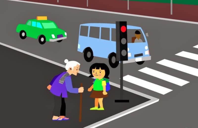 Bé am hiểu về luật lệ giao thông giúp ích cho những người khác. (Ảnh: Sưu tầm Internet)
