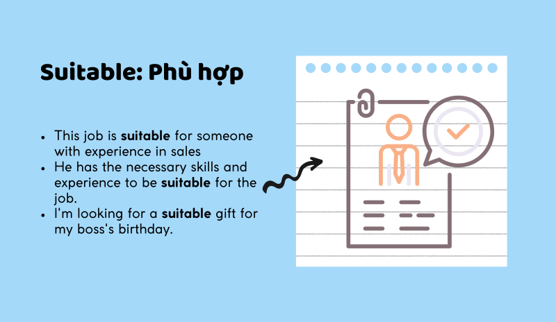 B&agrave;i tập suitable đi với giới từ trong tiếng Anh. (Ảnh: Sưu tầm Internet)