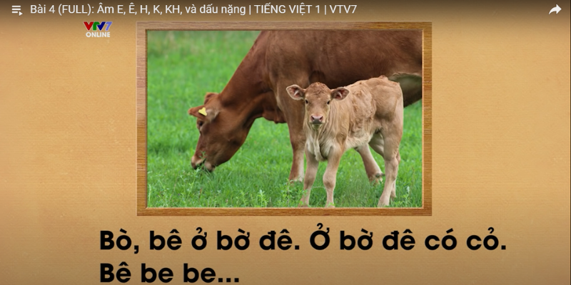 Học tiếng Việt lớp 4 với ví dụ minh hoạ. (Ảnh: VTV7)