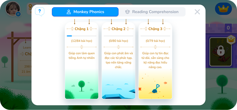 Monkey Stories giúp trẻ tự học theo lộ trình, không cần chọn bài. (Ảnh: Monkey)