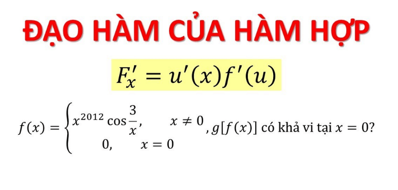 Công thức chung đạo hàm của hàm hợp F(u). (Ảnh: Sưu tầm Internet)