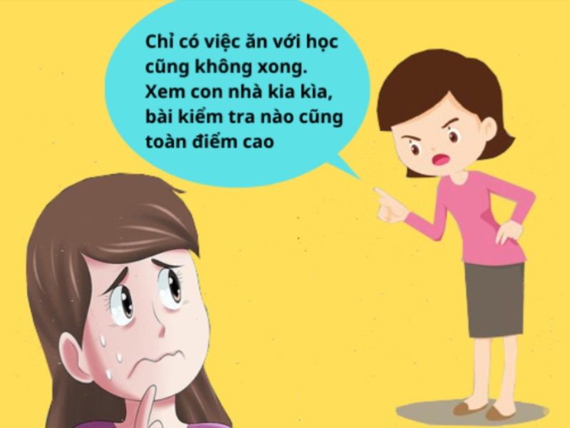 Các bậc phụ huynh không nên so sánh với con nhà người ta. (Ảnh: Sưu tầm: Internet)