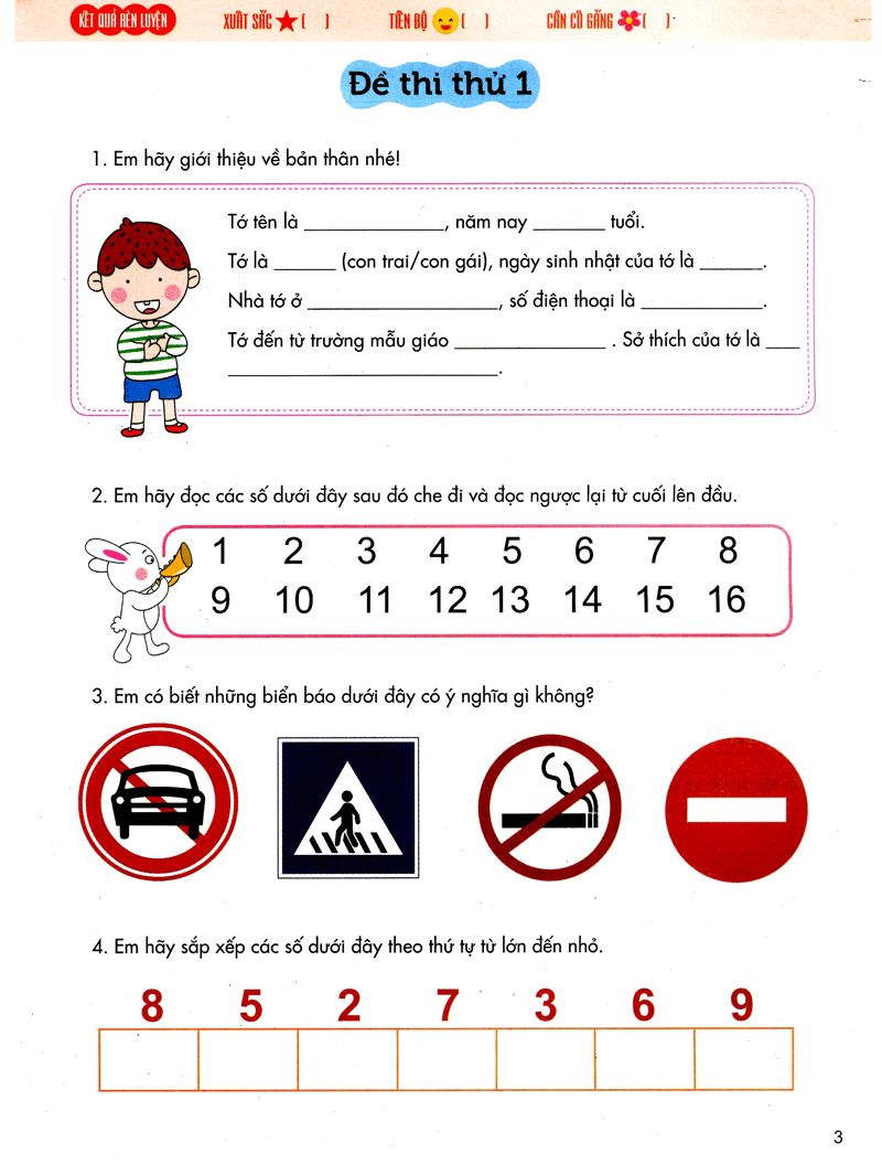 Bài tập toán cho bé luyện vào lớp 1. (Ảnh: Sưu tầm internet)