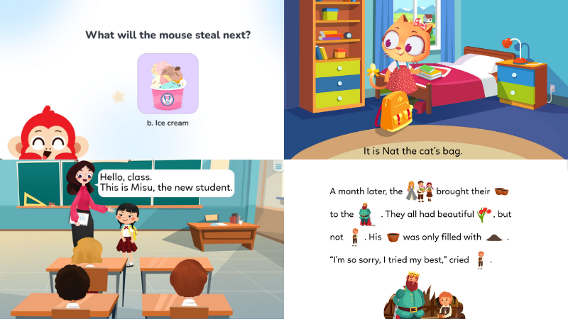Monkey Stories kết hợp lộ trình học và truyện phân cấp. (Ảnh: Monkey)