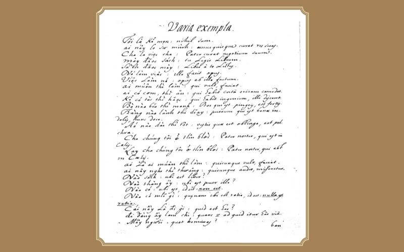 Một bản di cảo của giáo sĩ Francesco de Pina người Bồ Đào Nha. (Ảnh: Tuoitre.online)