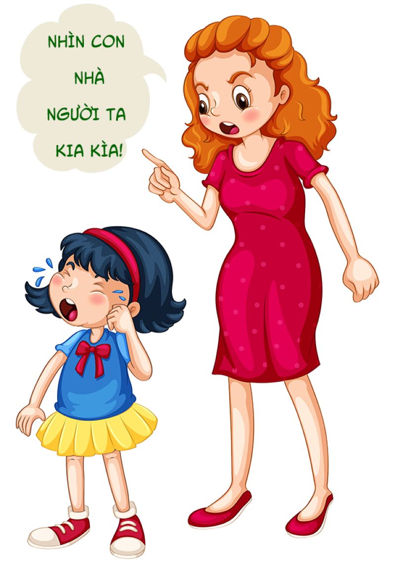 Các bậc phụ huynh tuyệt đối không so sánh con với bạn bè. (Ảnh: Sưu tầm internet)