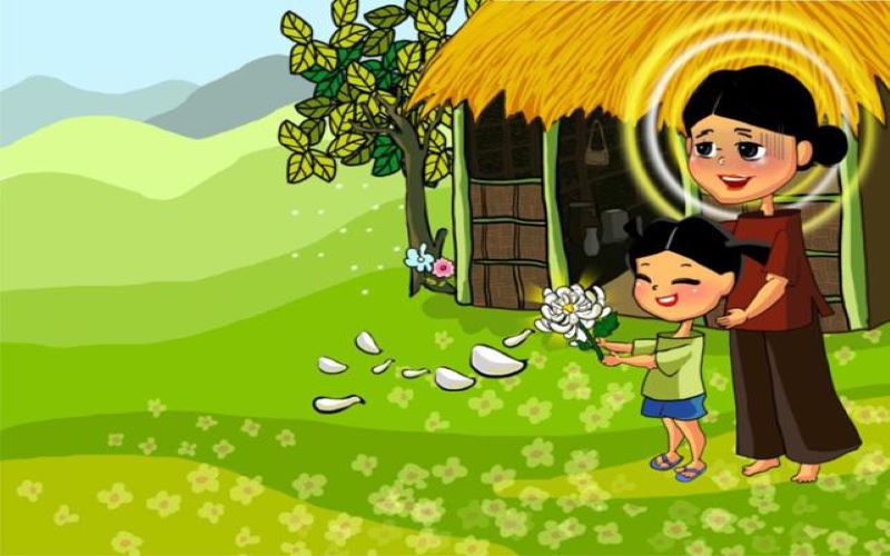 Câu chuyện SỰ TÍCH BÔNG HOA CÚC TRẮNG. (Ảnh: Sưu tầm Internet)