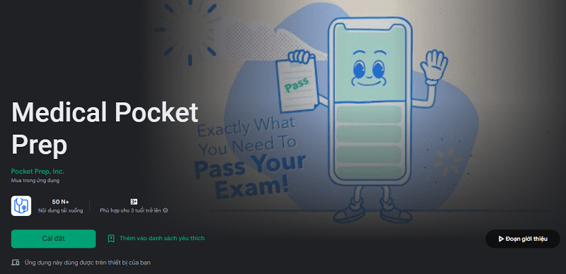 Ứng dụng học tiếng Anh y khoa: Medical Pocket Prep. (Ảnh: Sưu tầm Internet)