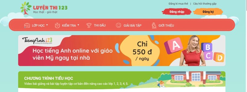 Website học toán luyenthi123.com (Nguồn ảnh: Sưu tầm internet)