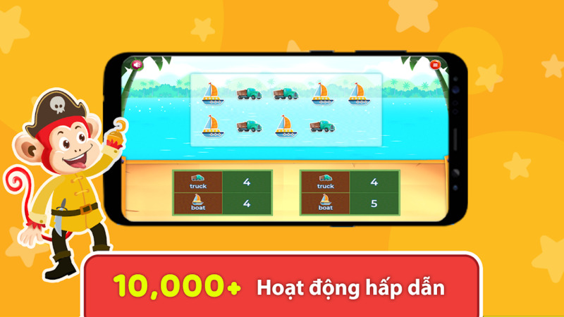 Cho nhỏ bé học tập toán nằm trong Monkey Math (Nguồn ảnh:Monkey)