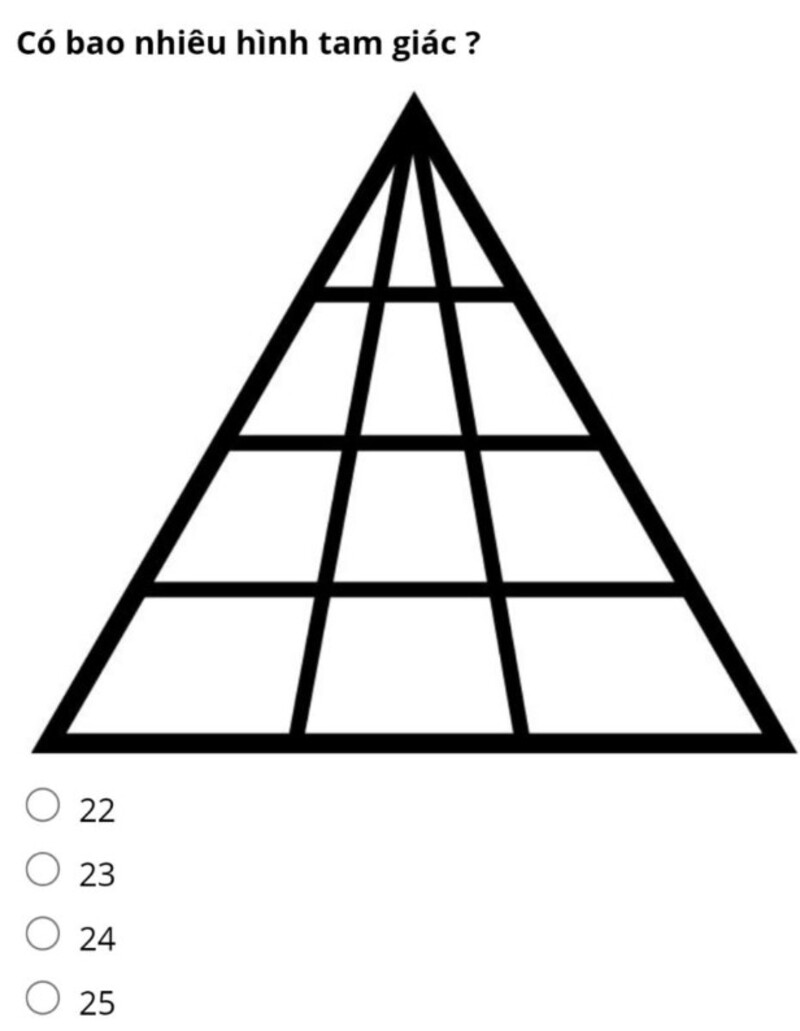 Có bao nhiêu hình tam giác? (Nguồn ảnh: Sưu tầm internet)