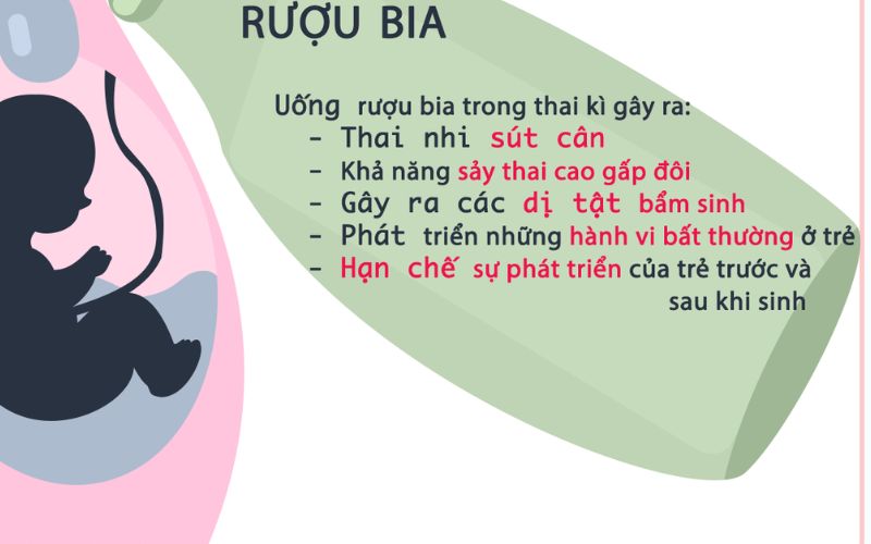 Mẹ bầu tuyệt đối không được uống rượu bia. (Ảnh: Sưu tầm Internet)