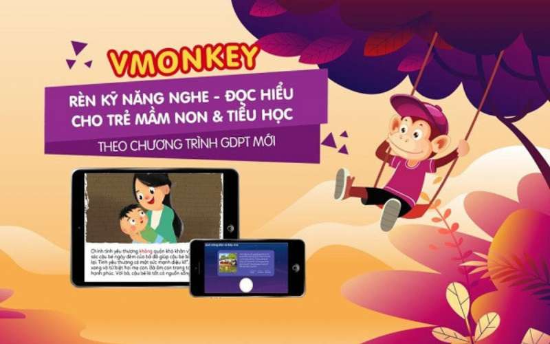 Ứng dụng VMonkey dạy tiếng Việt cho trẻ mầm non và tiểu học. (Ảnh: Monkey)