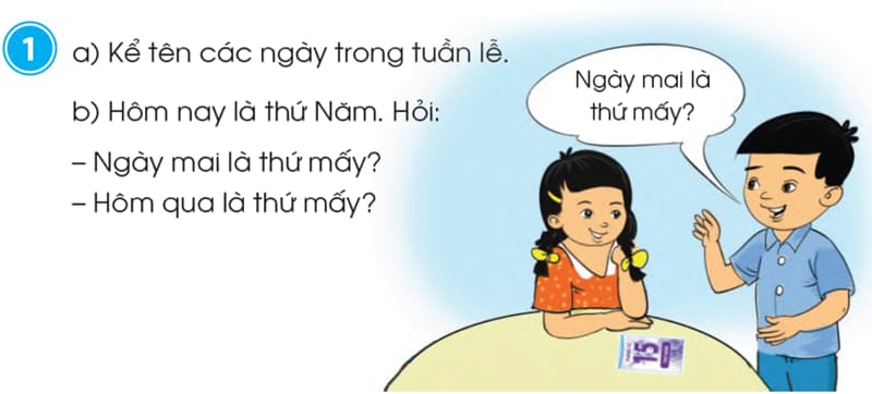 Đề bài 1 các ngày trong tuần lễ của sách Cánh Diều. (Ảnh: Sưu tầm Internet)