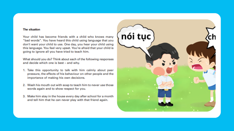 Trẻ 10 - 13 tuổi bắt chước bạn n&oacute;i tục