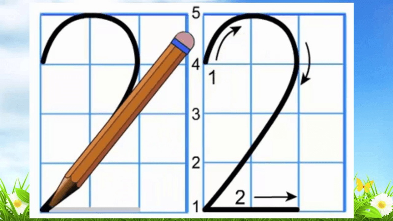 Dạy trẻ viết số 2 (Nguồn ảnh: Sưu tầm internet)