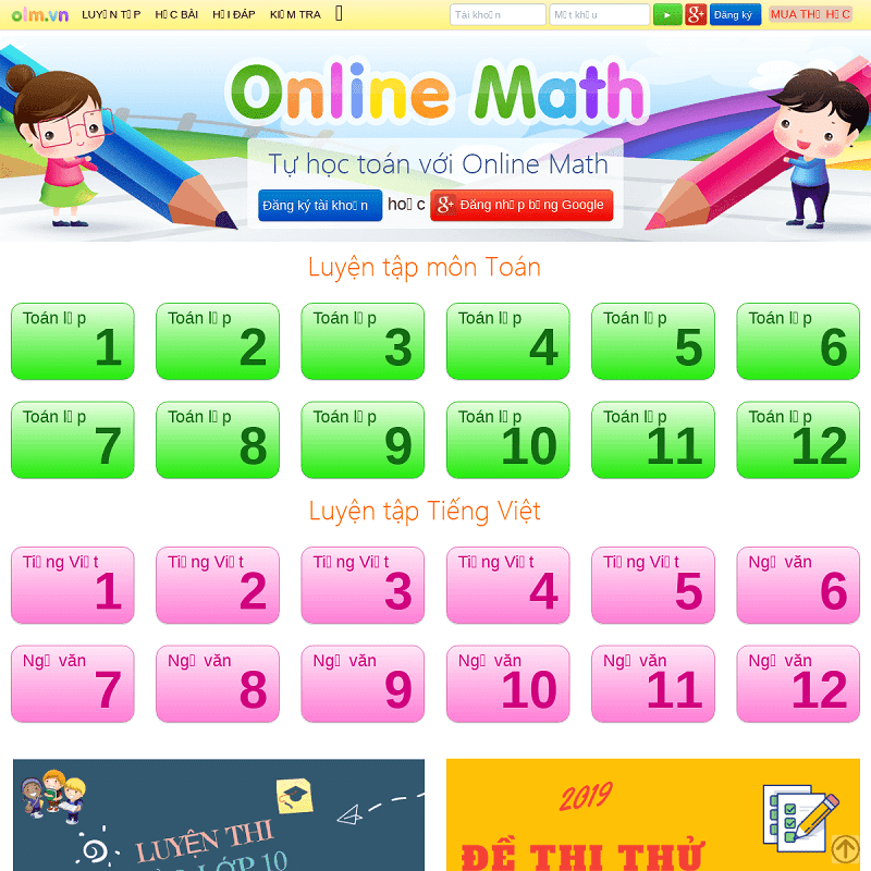 Website học tiếng Việt dành cho học sinh lớp 5. (Ảnh: Sưu tầm Internet)