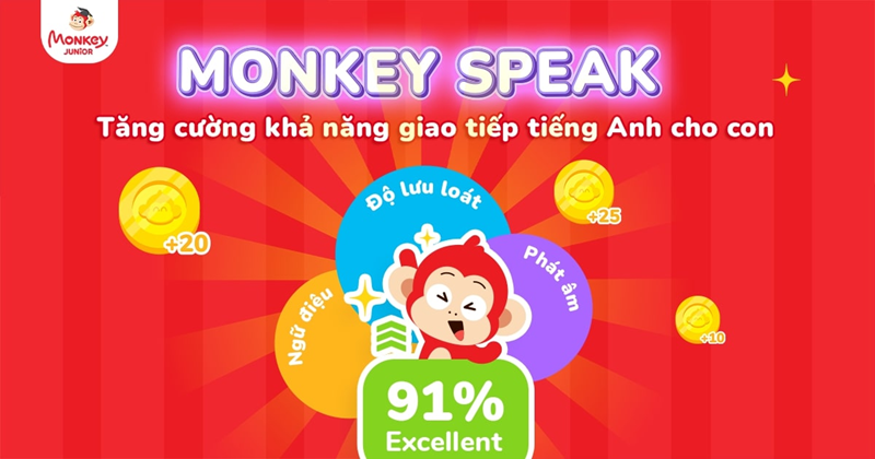 Monkey Speak - Khóa học luyện phát âm và giao tiếp dành cho trẻ em từ 3-11 tuổi. (Ảnh: Monkey)