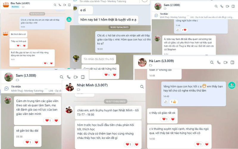 Đánh giá từ người học Monkey Tutoring. (Ảnh: Monkey)