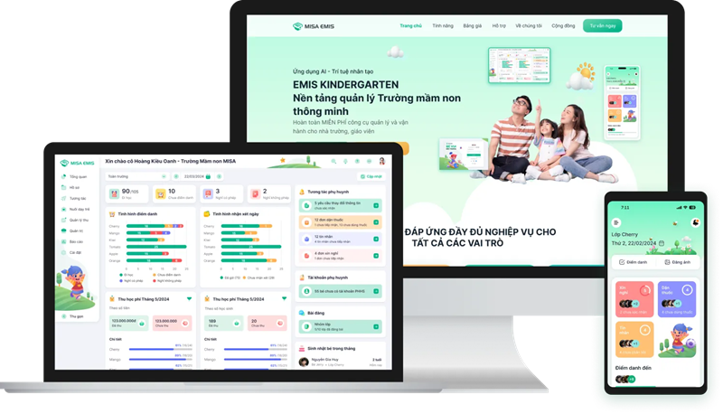 MISA EMIS - Phần mềm quản lý mầm non. (Ảnh: Sưu tầm Internet)