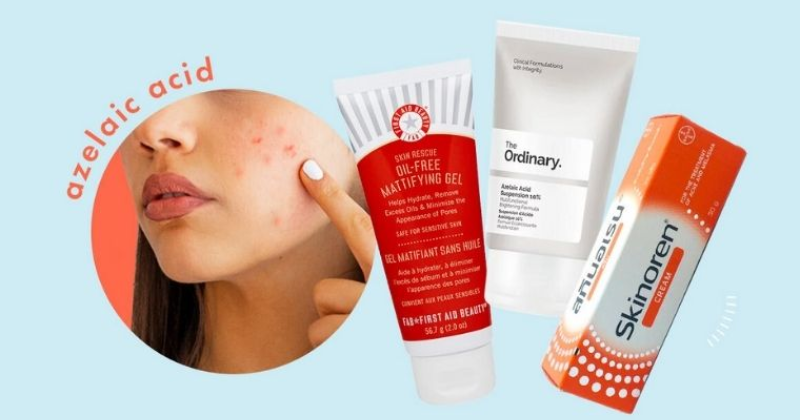 Các loại mỹ phẩm có chứa axit azelaictic trị mụn (Ảnh: Sưu tầm Internet)