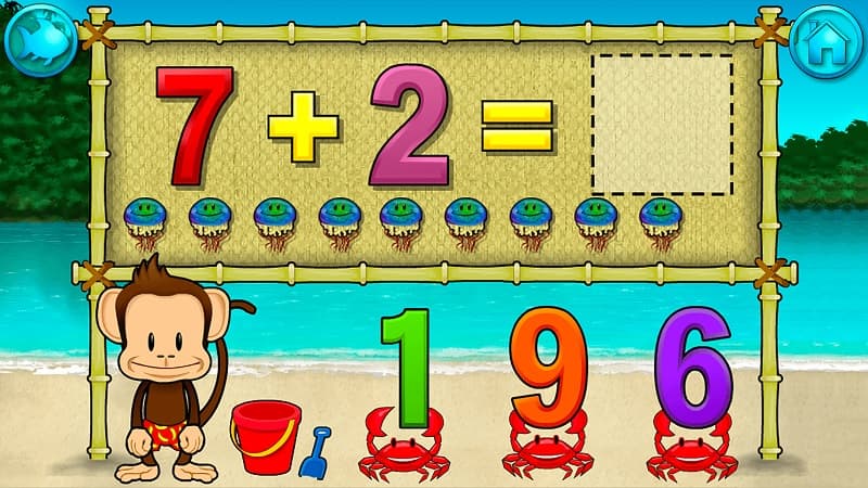 Monkey Math - App học Toán bằng tiếng Anh cho trẻ. (Ảnh: Monkey)