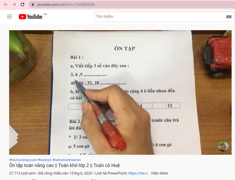 Ôn tập toán nâng cao. (Ảnh: Youtube.com)