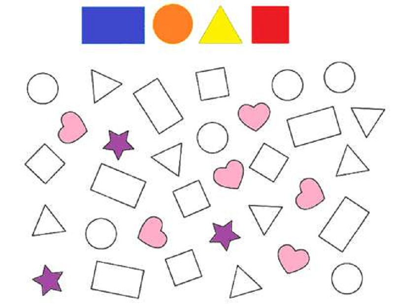 Dạng bài tập toán tư duy 3-4 tuổi. (Ảnh: Toploigiai.vn)