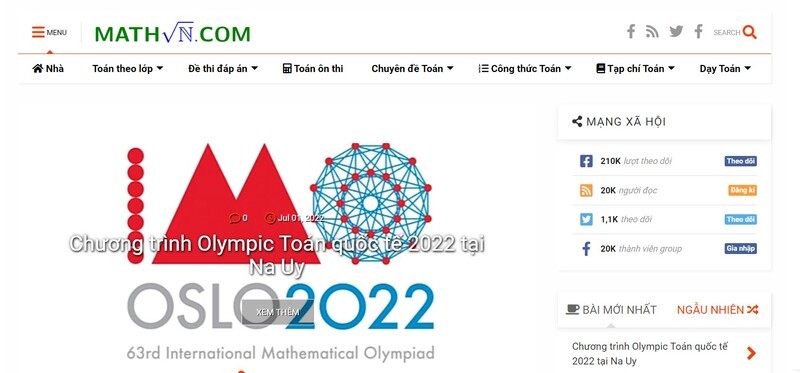 Mathvn.com là website hoạc toán được nhiều phụ huynh lựa chọn (Nguồn ảnh: Sưu tầm internet)