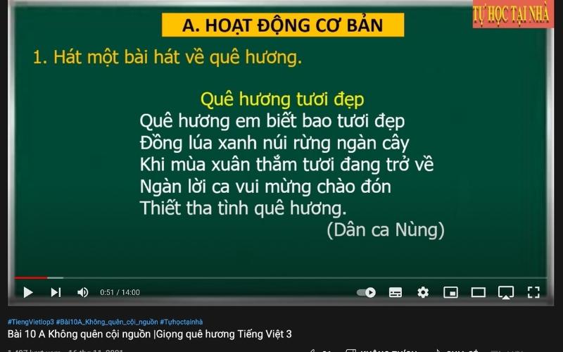 Bài giảng về Không quên cội nguồn. (Ảnh: Youtube.com)