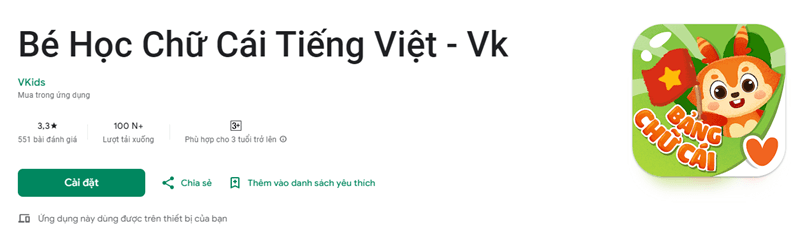 Bé học chữ cái Vkids. (Ảnh: Sưu tầm Internet)