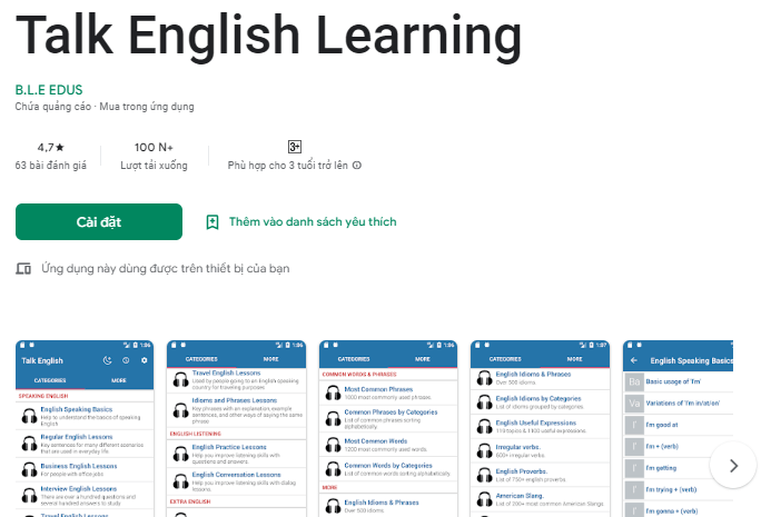 Talk English Learning. (Ảnh: Sưu tầm Internet)