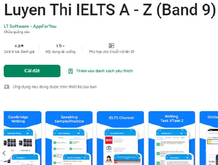 Luyen Thi IELTS A - Z. (Ảnh: Sưu tầm Internet)