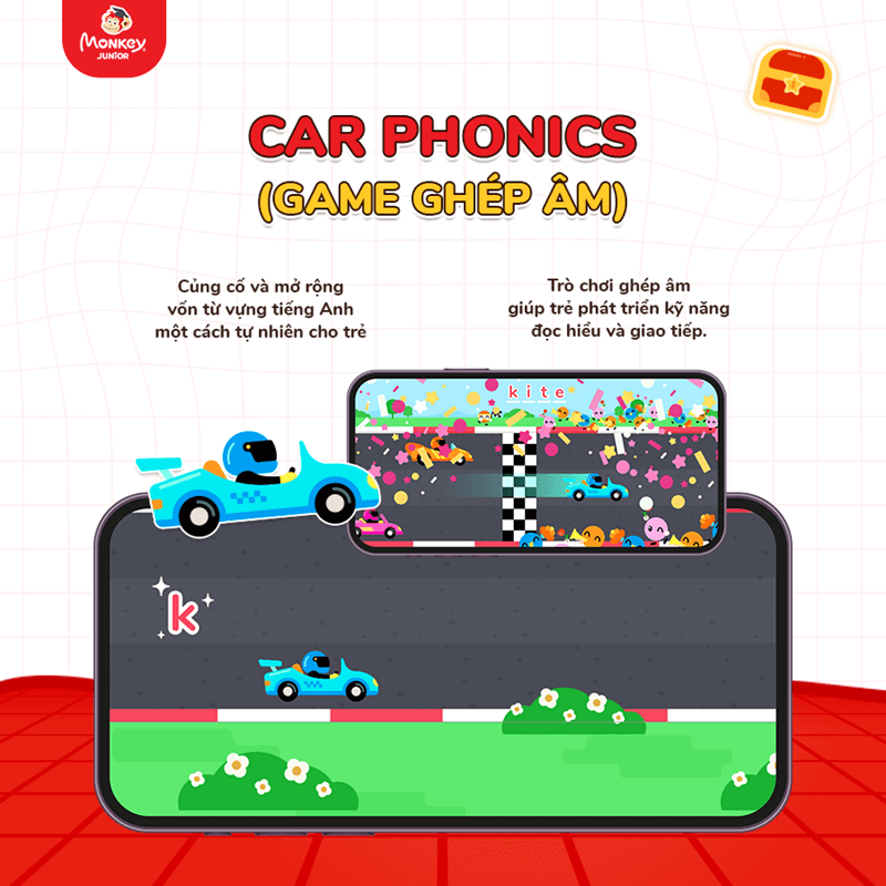 Game Car Phonics giúp củng cố và mở rộng vốn từ của trẻ. (Ảnh: Monkey)