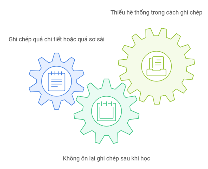 Các sai lầm thường gặp khi ghi chép. (Ảnh: Monkey)