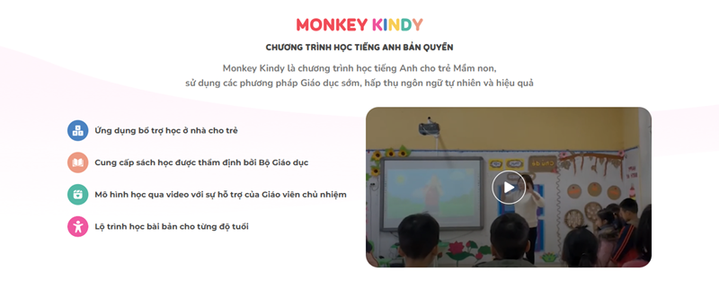 Monkey Kindy - Chương trình học tiếng Anh bản quyền