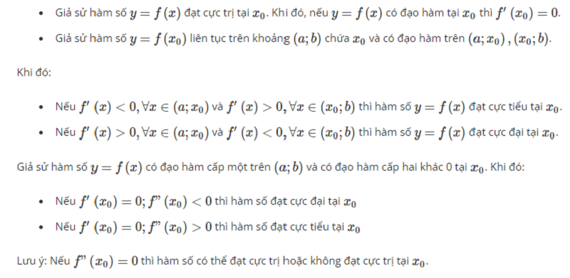 Lý thuyết cực trị của hàm số bậc hai. (Ảnh: Monkey)