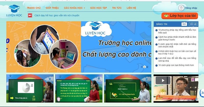 Website luyenhoc.vn. (Ảnh: Chụp màn hình)