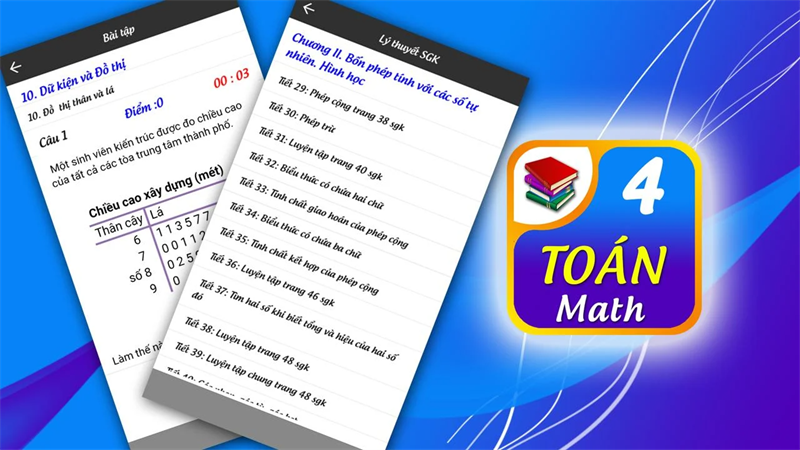 Phần mềm ôn tập Toán lớp 4. (Ảnh: Thegioididong.com)