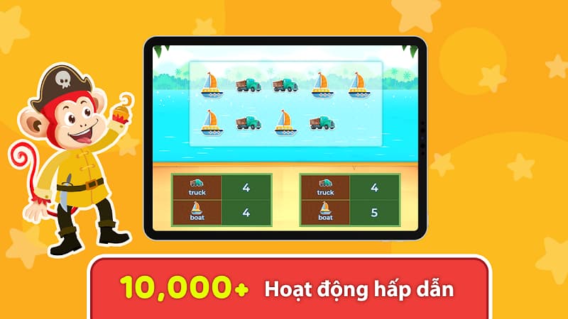 Monkey Math - App học Toán bằng tiếng Anh cho trẻ. (Ảnh: Sưu tầm Internet)