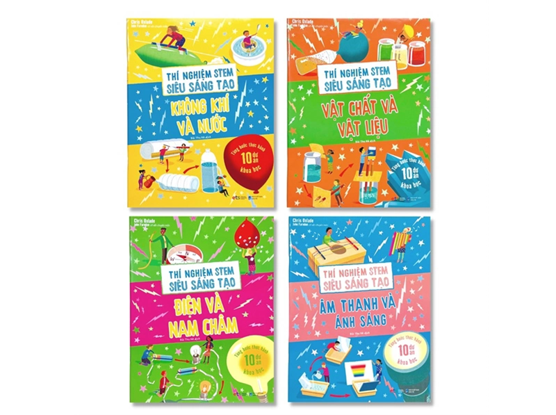 Bộ sách Thí Nghiệm Stem Siêu Sáng Tạo. (Ảnh: Sưu tầm Internet)