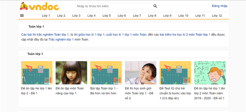Website học toán nâng cao online dành cho học sinh lớp 1. (Ảnh: Sưu tầm Internet)