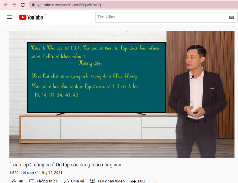 Ôn tập các bài toán nâng cao. (Ảnh: Youtube.com)