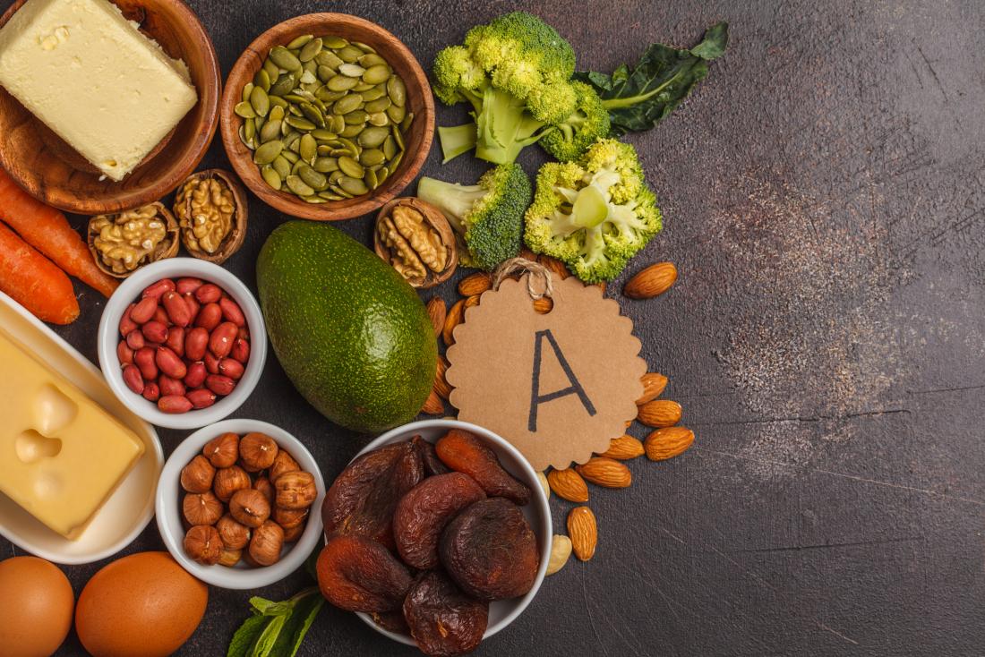 Có thể bổ sung Vitamin A từ nguồn thực phẩm. (Ảnh: Sưu tầm Internet)