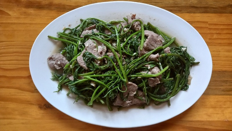 Rau lang xào thịt bò bổ dưỡng. (Ảnh: Sưu tầm Internet)