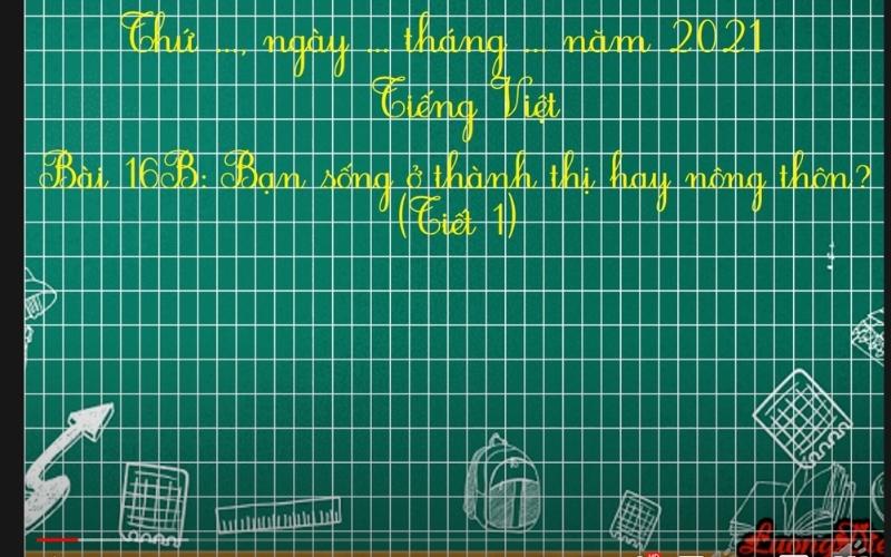 Bài giảng về Bạn sống ở thành thị hay nông thôn?. (Ảnh: Youtube.com)