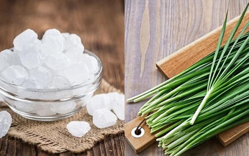 Lá hẹ hấp đường phèn giúp giảm ho. (Ảnh: Sưu tầm Internet)