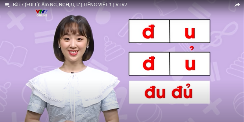 Học cách đánh vần tiếng Việt. (Ảnh: VTV7)